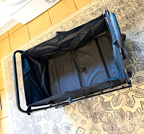 Black foldable beach cart - black,