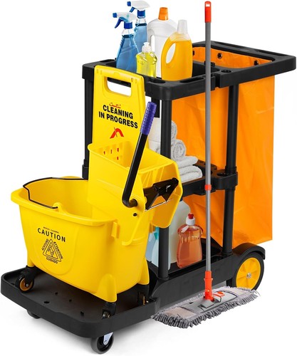Cleaning trolley janitorial - cleaning,