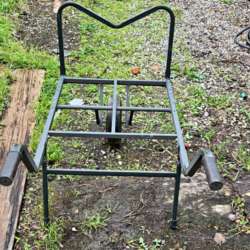 Black metal fishing cart - black, with