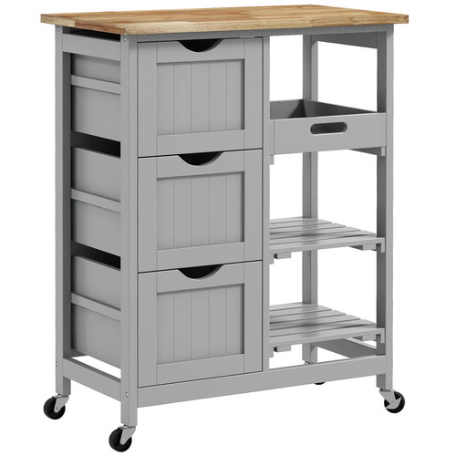 Homcom rolling kitchen island - rolling,
