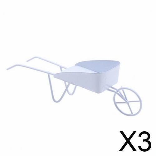 White metal mini wheelbarrow - mini,
