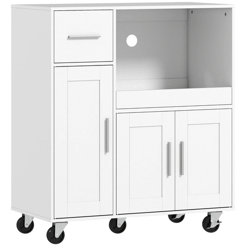 Homcom rolling kitchen - rolling, cart