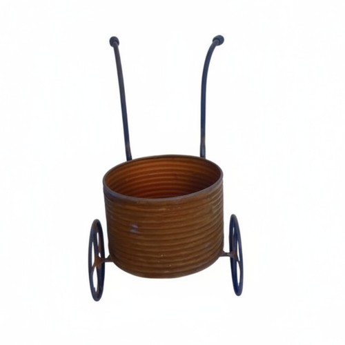 Iron planter cart weathered - planter,