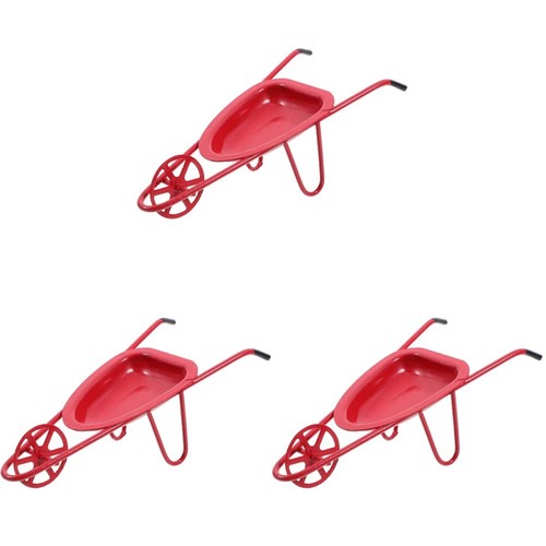 3pcs miniature iron red garden - iron,